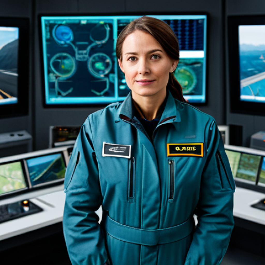 드론 조종사 및 엔지니어 - **Image Prompt 1:** "A professional female drone pilot, fully clothed in a flight suit, standing con...