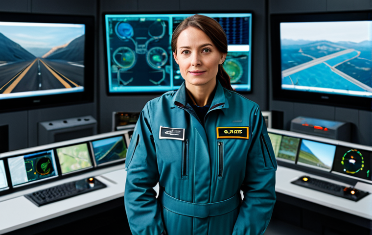 드론 조종사 및 엔지니어 - **Image Prompt 1:** "A professional female drone pilot, fully clothed in a flight suit, standing con...
