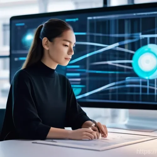 Home 22 AI 기반 제품 디자이너 - **Prompt:** "A futuristic and vibrant design studio filled with soft, natural light. A professional ...