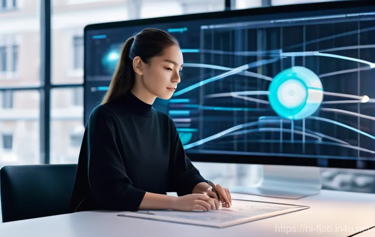 AI 기반 제품 디자이너 - **Prompt:** "A futuristic and vibrant design studio filled with soft, natural light. A professional ...